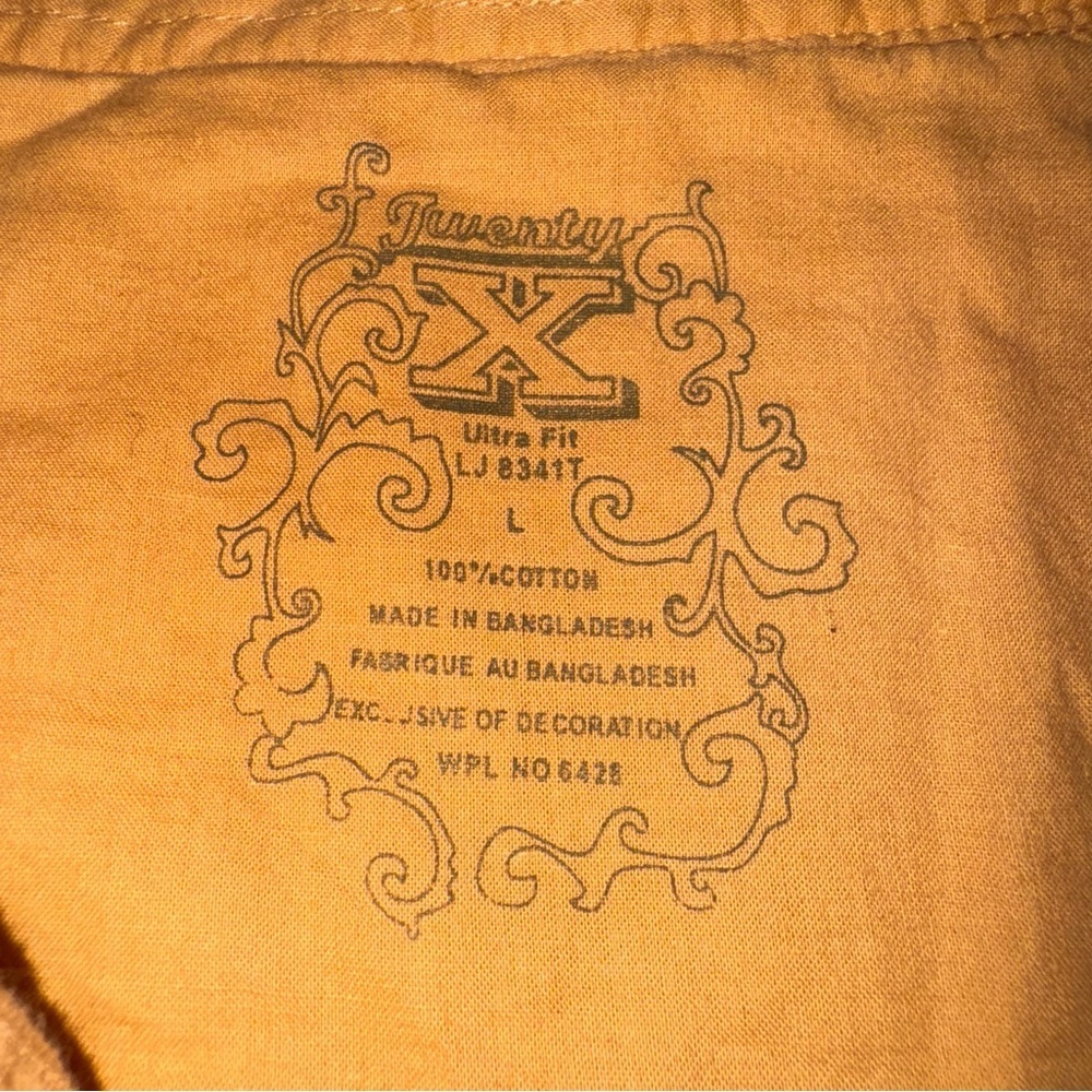 Women's Orange Button Down Shirt - Picture 6 of 6